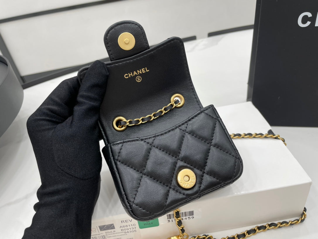 ChanelMini Flap Bag Black For Women, Women’s Bags 3.5in/9cm