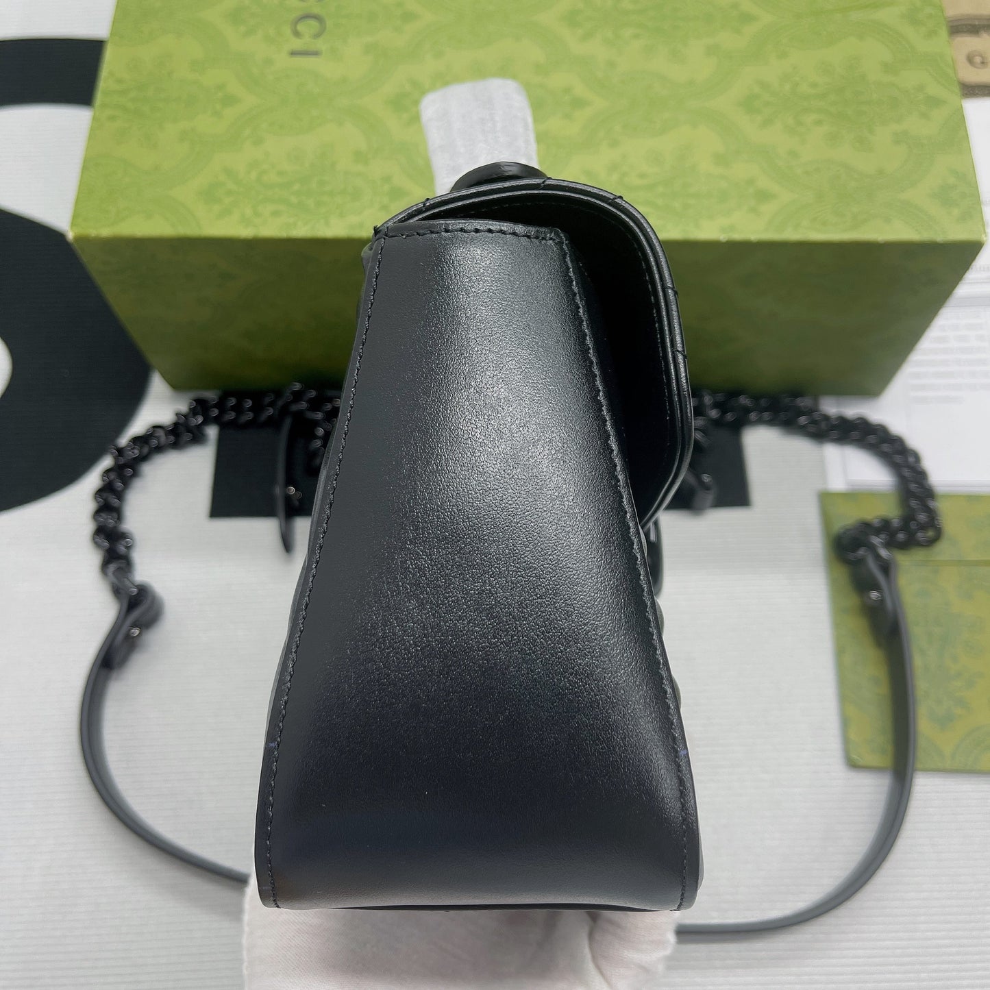 gg Marmont Mini Top Handle Bag Black For Women, Women’s Bags 8.3in/21cm gg 
