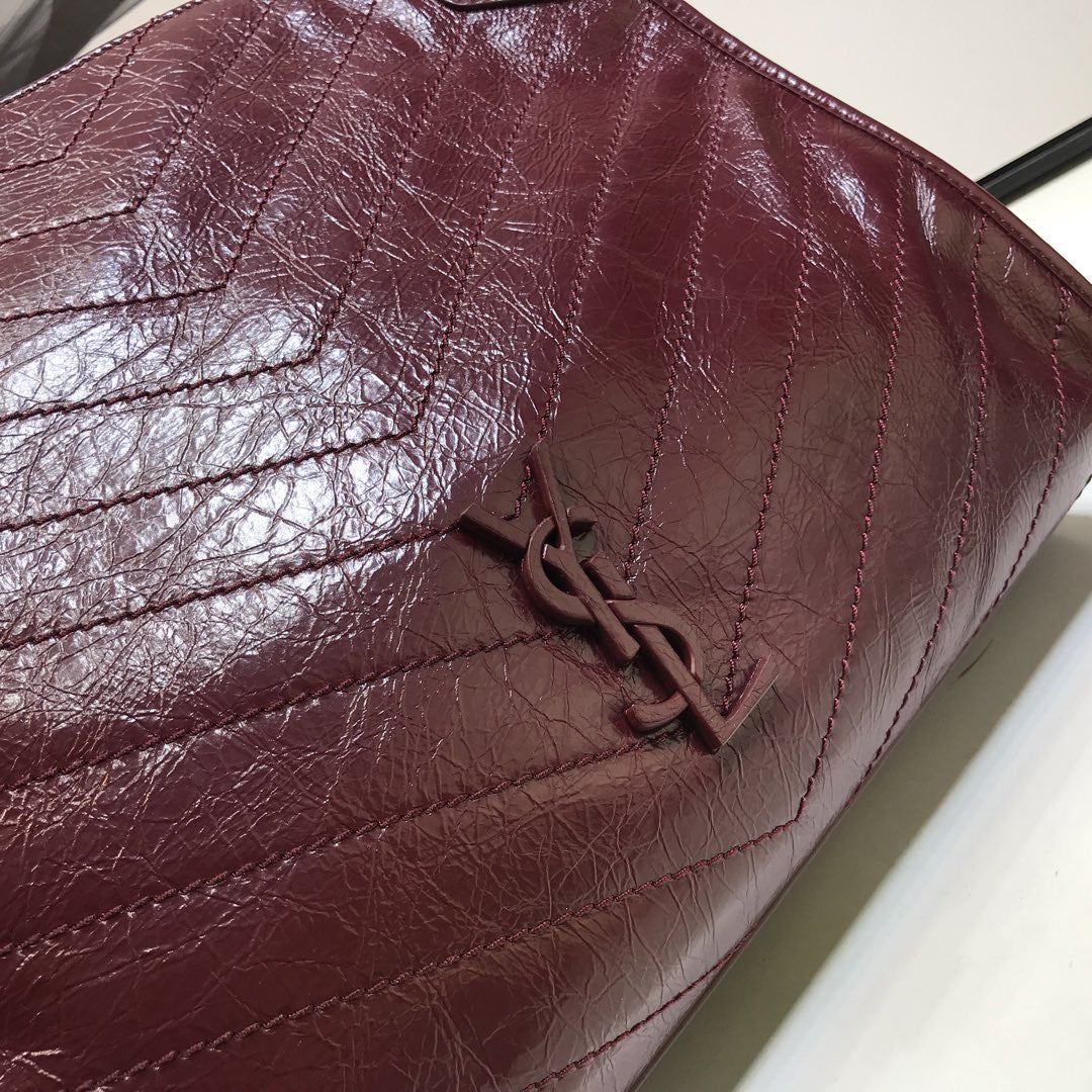YSSL Niki Medium Shopping Bag Burgundy For Women 12.6in/32cm YSL