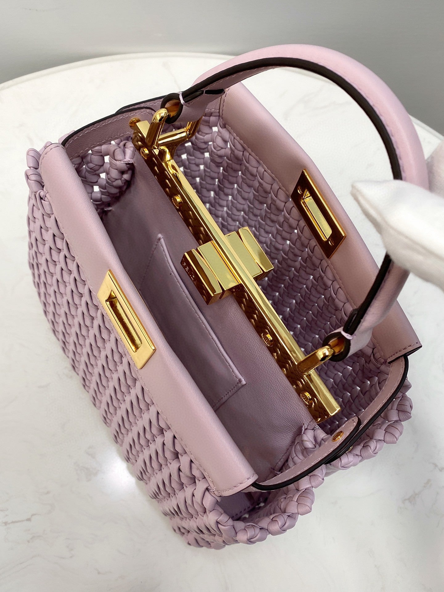 FI Peekaboo Mini Purple Braided Bag For Woman 18cm/7in