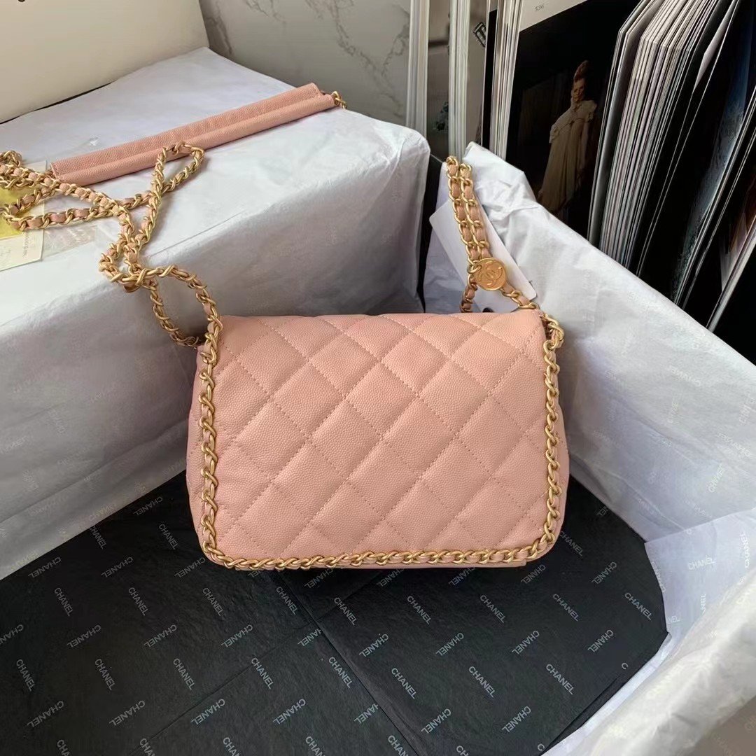 ChanelFlapbag With Chain Light PiNike For Women, Women’s Bags 8.3in/21cm