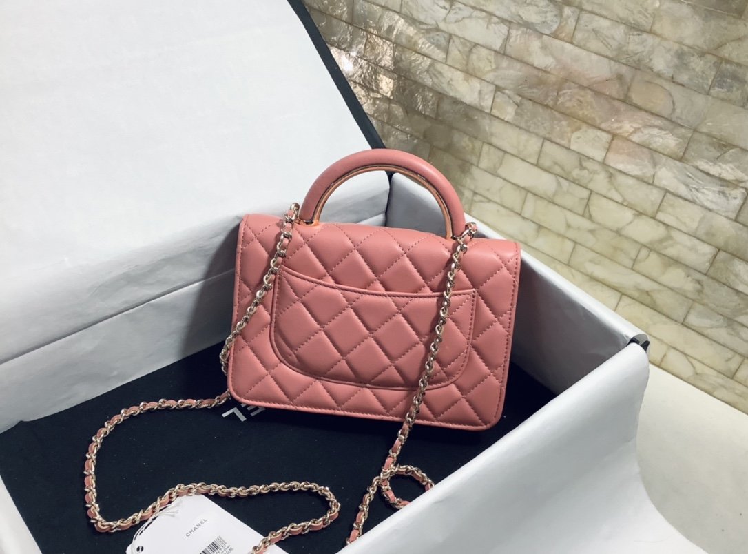 ChanelHand-Held Oblique Cross Bag PiNike For Women, Women’s Bags 6.7in/19cm