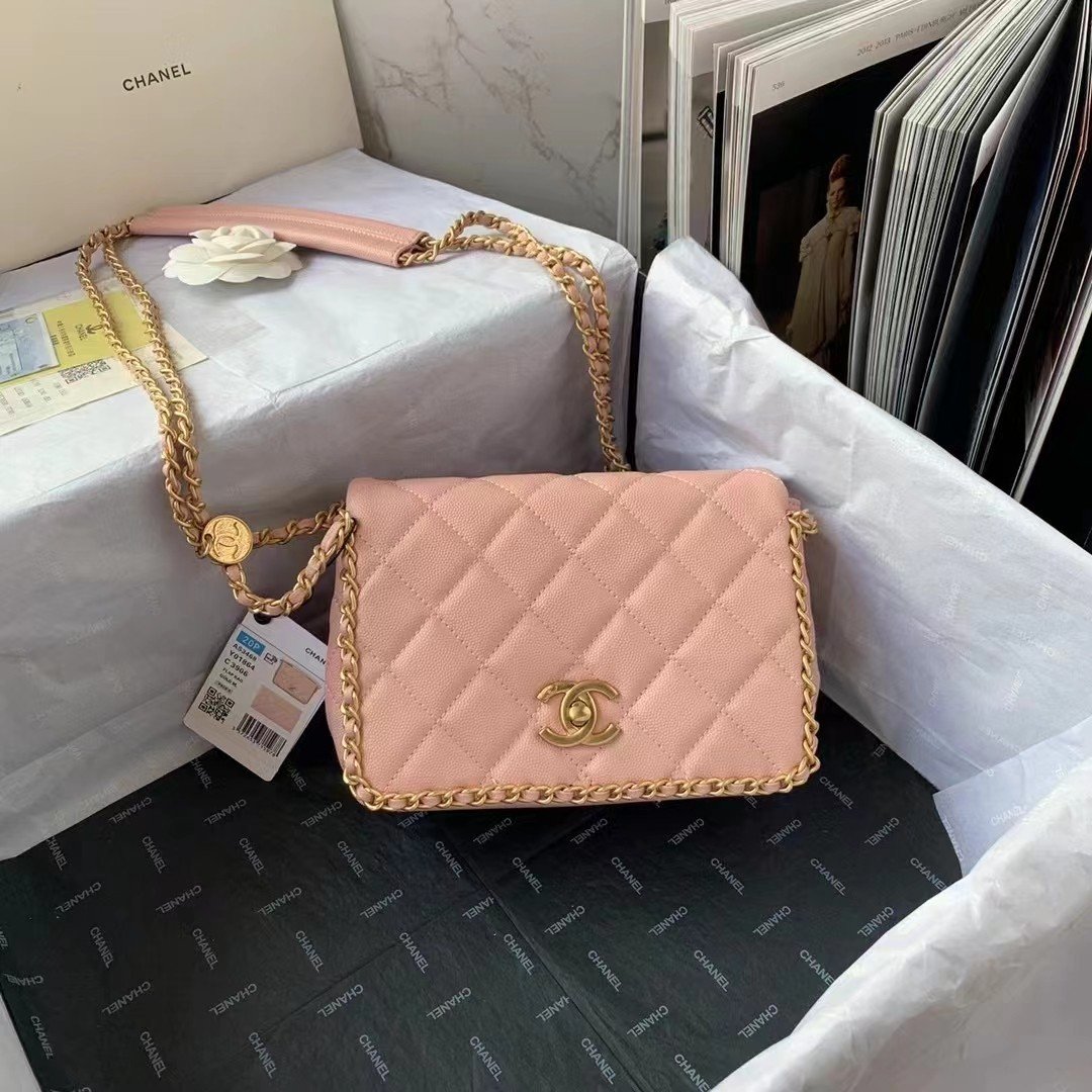 ChanelFlapbag With Chain Light PiNike For Women, Women’s Bags 8.3in/21cm