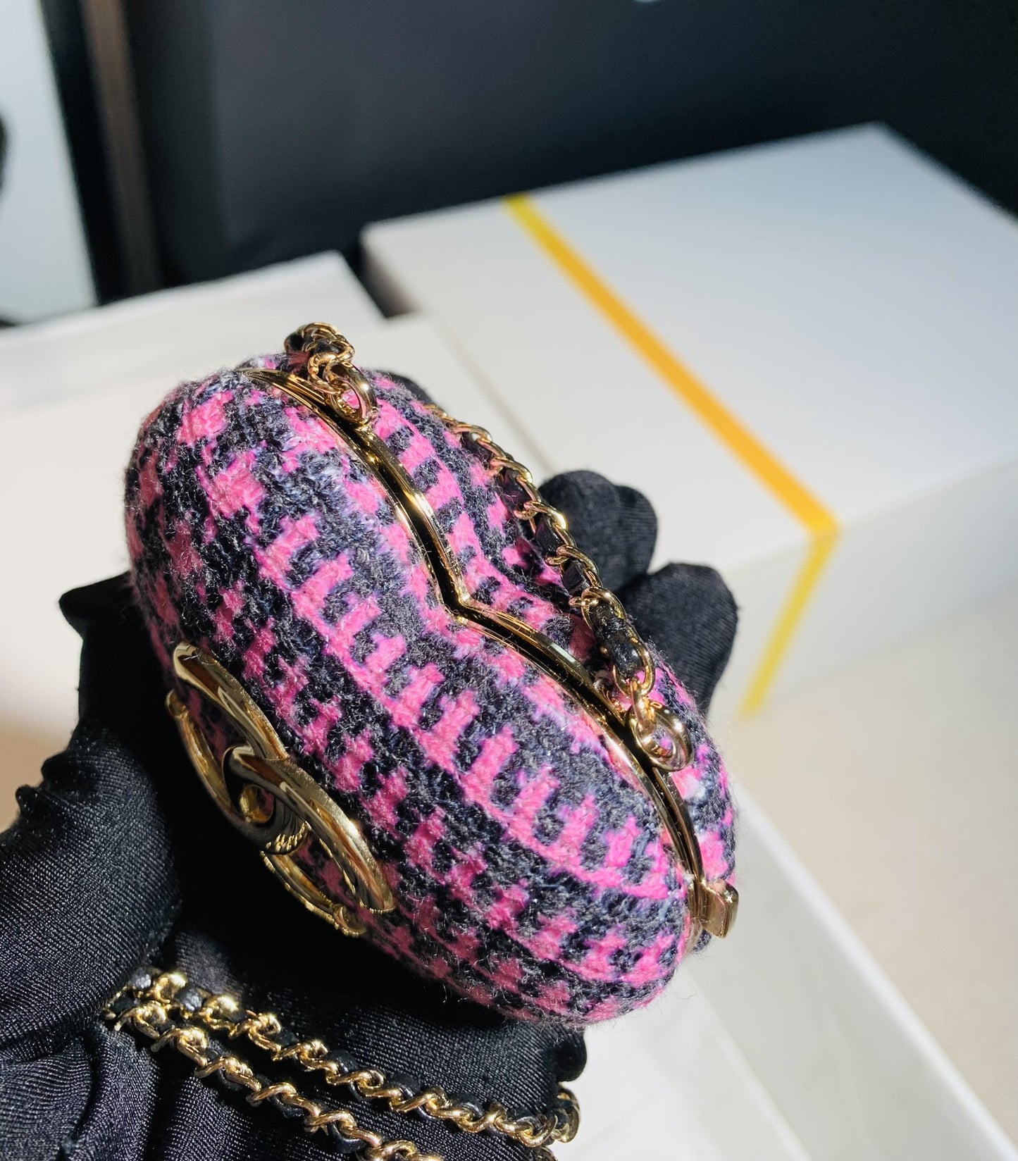 ChanelLong Necklace Bag Black And PiNike For Women, Women’s Bags 3in/7.6cm AB9485 B09330 NK598