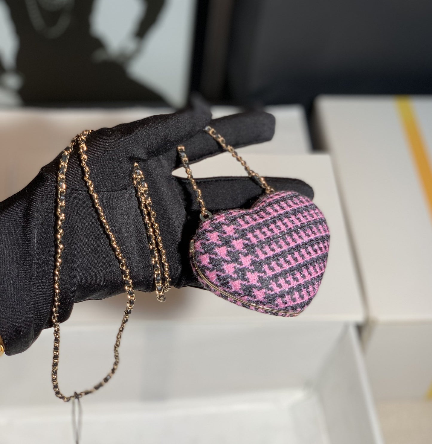 ChanelLong Necklace Bag Black And PiNike For Women, Women’s Bags 3in/7.6cm AB9485 B09330 NK598