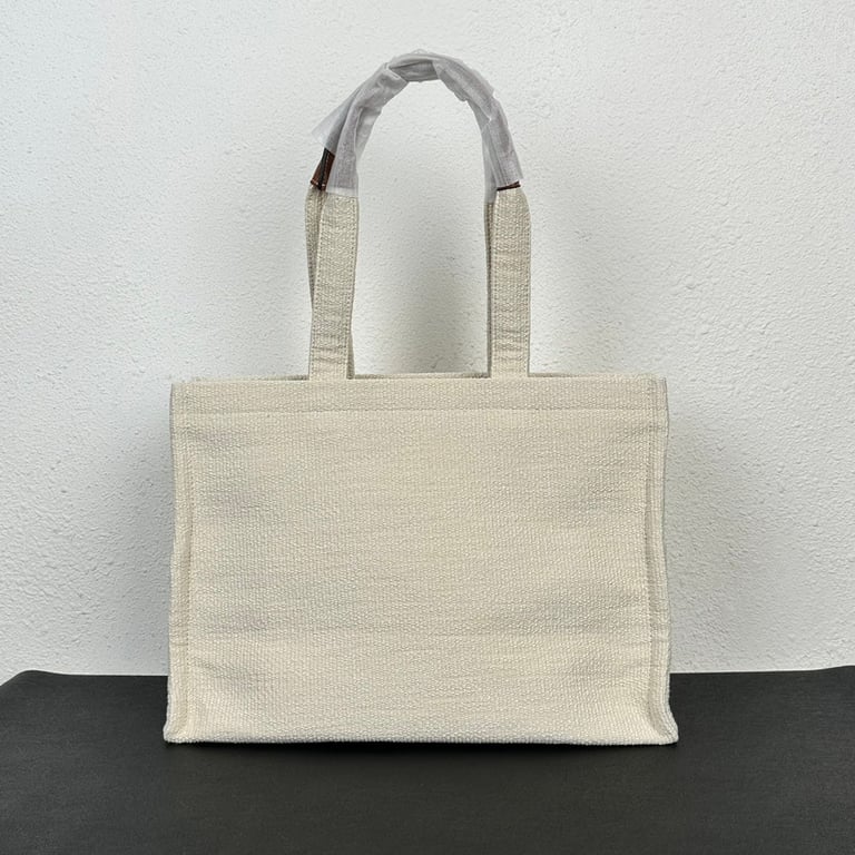 CE LARGE CABAS THAIS IN TEXTILE WITH JACQUARD IN WHITE 41CM