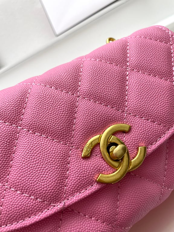 CHL FLAP BAG WITH CHAIN PINK 20CM