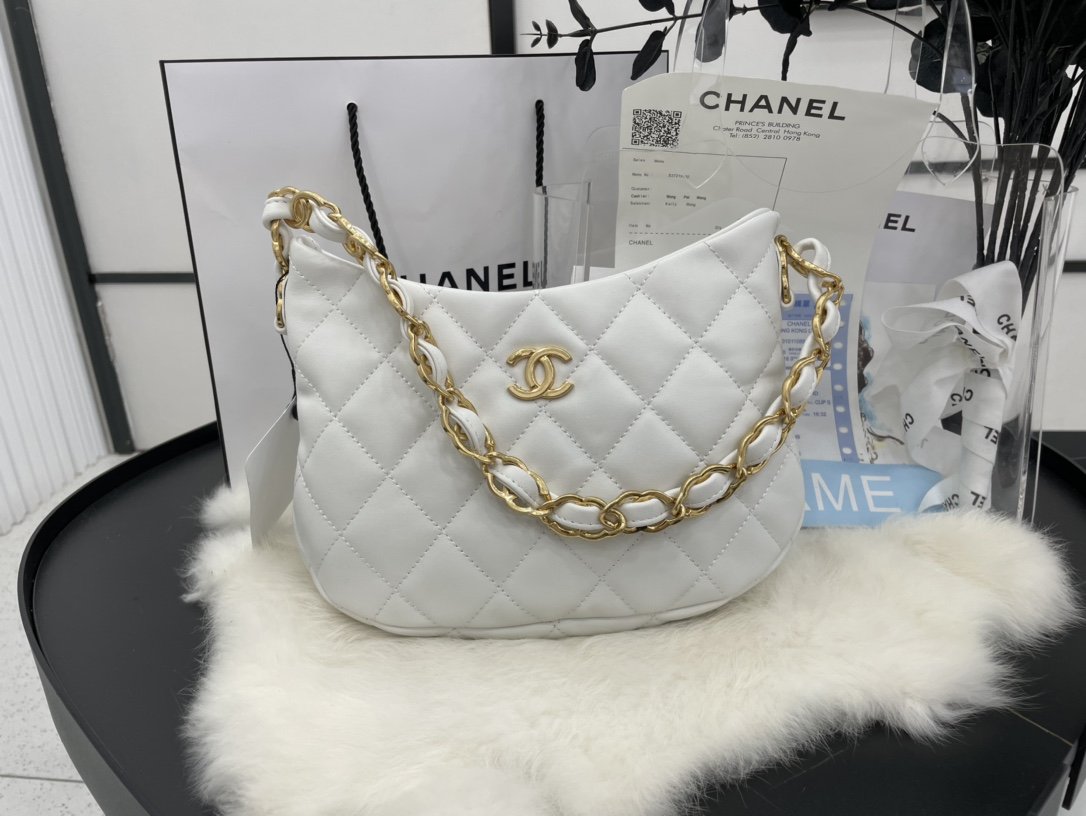 ChanelHobo Handbag White For Women, Women’s Bags 9.4in/24cm