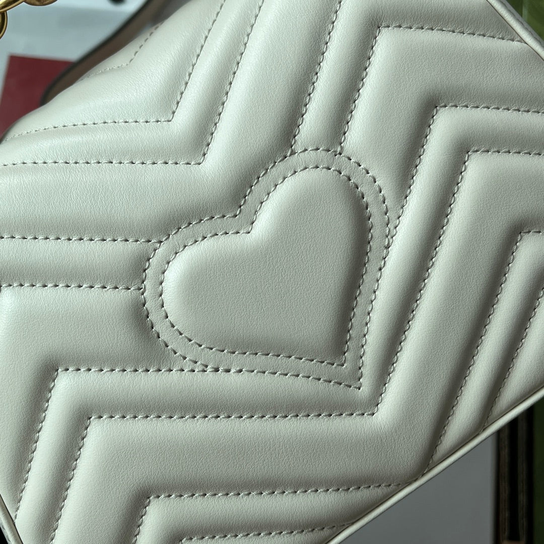 gg Marmont Mini Top Handle Bag White For Women, Women’s Bags 8.3in/21cm gg 547260 DTDIT 9022