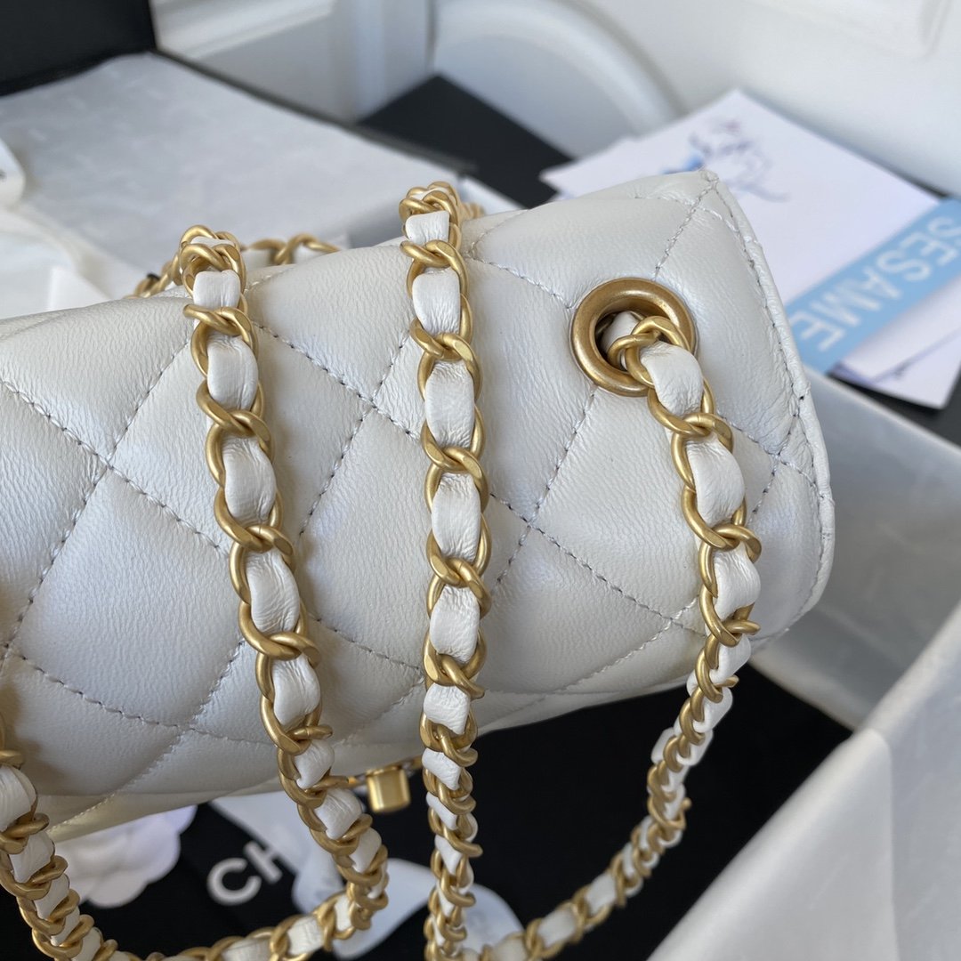 ChanelMini Flap Bag White For Women, Women’s Bags 6.7in/17cm