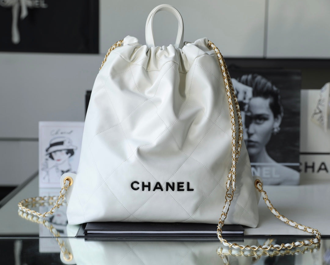 ChanelLarge Chanel22 Backpack White For Women, Women’s Bags 19.9in/51cm AS3313 B08037 10601
