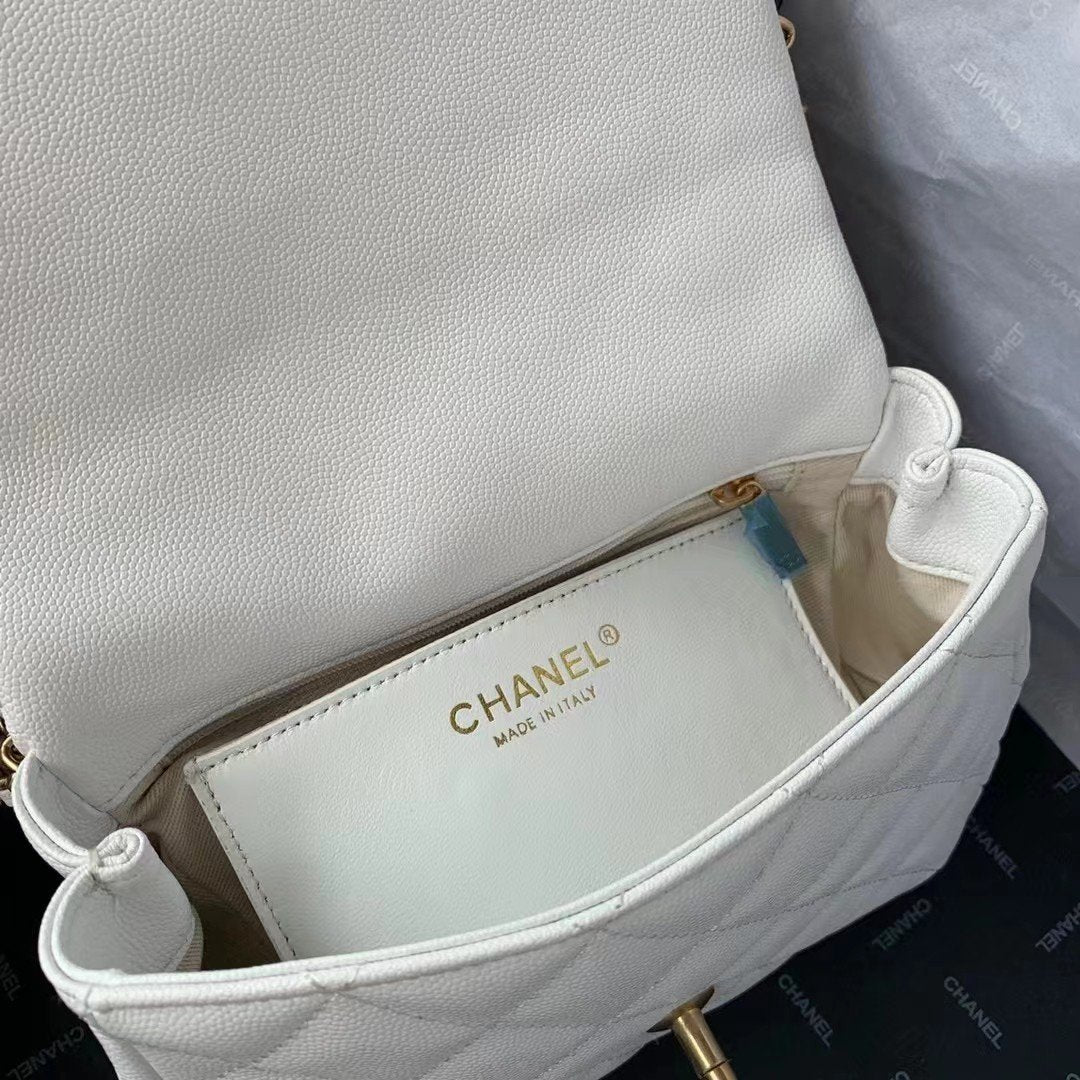 ChanelFlapbag With Chain White For Women, Women’s Bags 8.3in/21cm