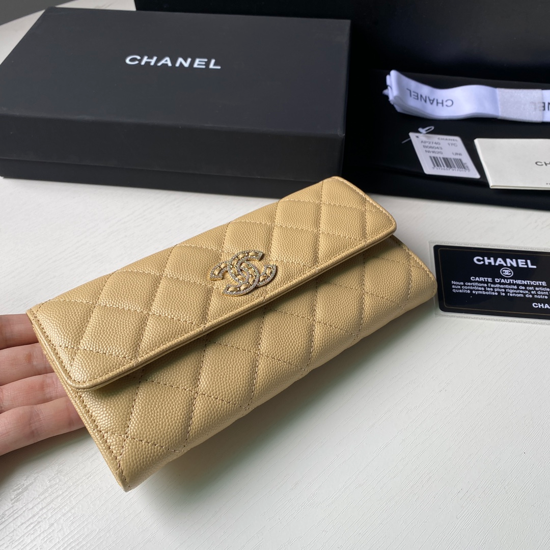 CHL LONG FLAP WALLET BEIGE AP0955