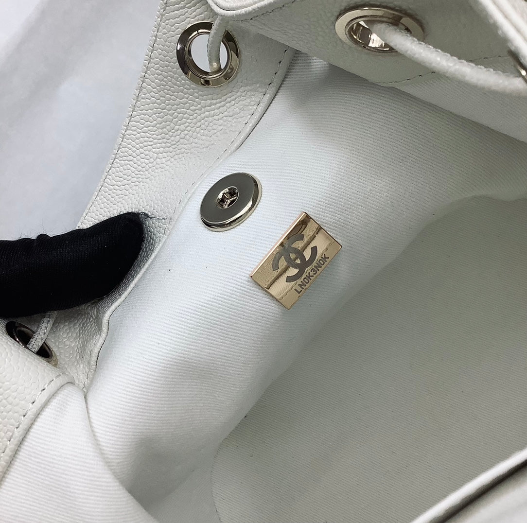 ChanelSmall Affinity Backpack White For Women, Women’s Bags 9.8in/25cm