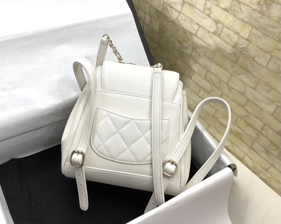 ChanelSmall Affinity Backpack White For Women, Women’s Bags 9.8in/25cm