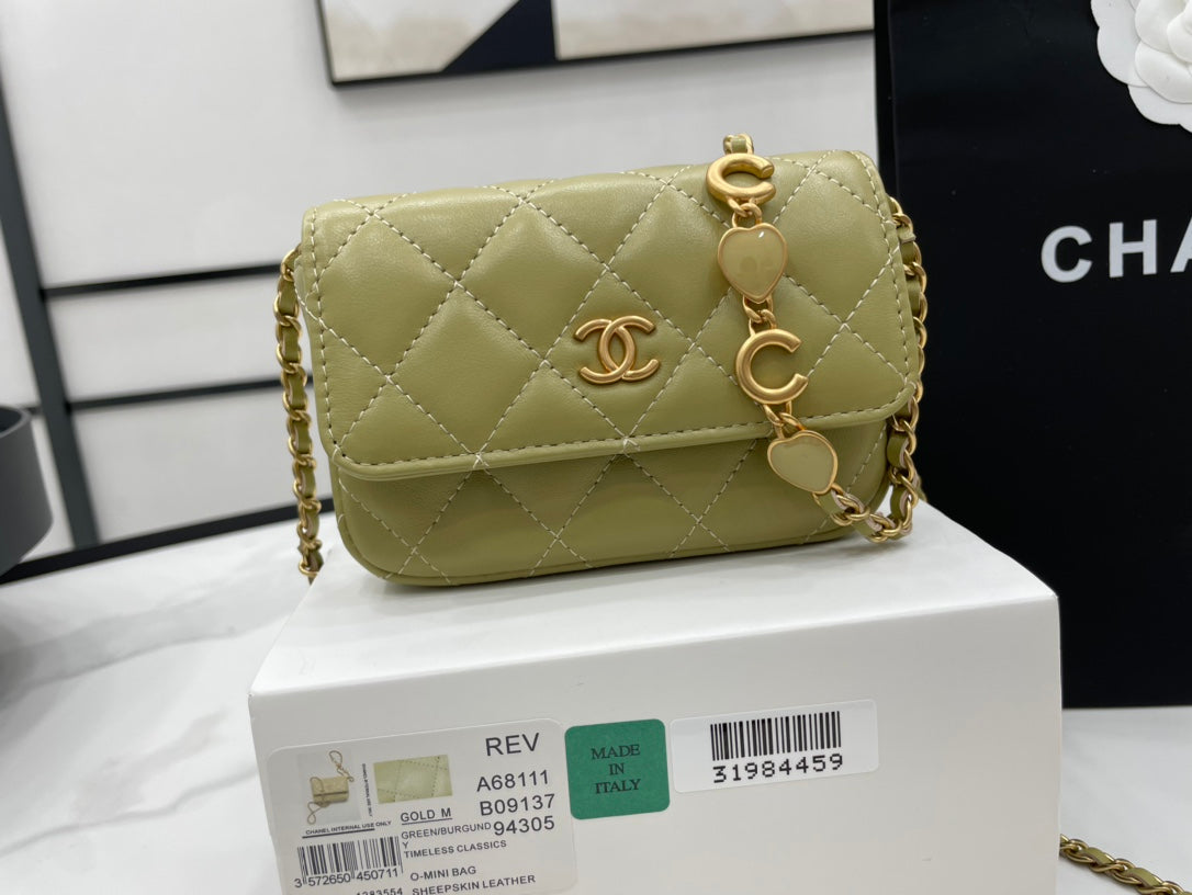 ChanelMini Flap Bag Green For Women, Women’s Bags 7.5in/19cm