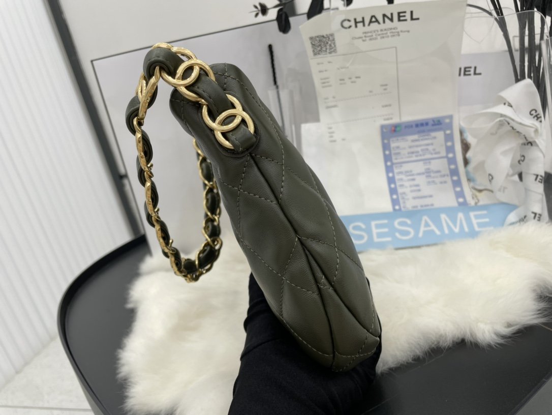 ChanelHobo Handbag Emerald Green For Women, Women’s Bags 9.4in/24cm