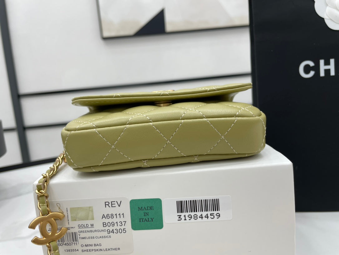ChanelMini Flap Bag Green For Women, Women’s Bags 7.5in/19cm