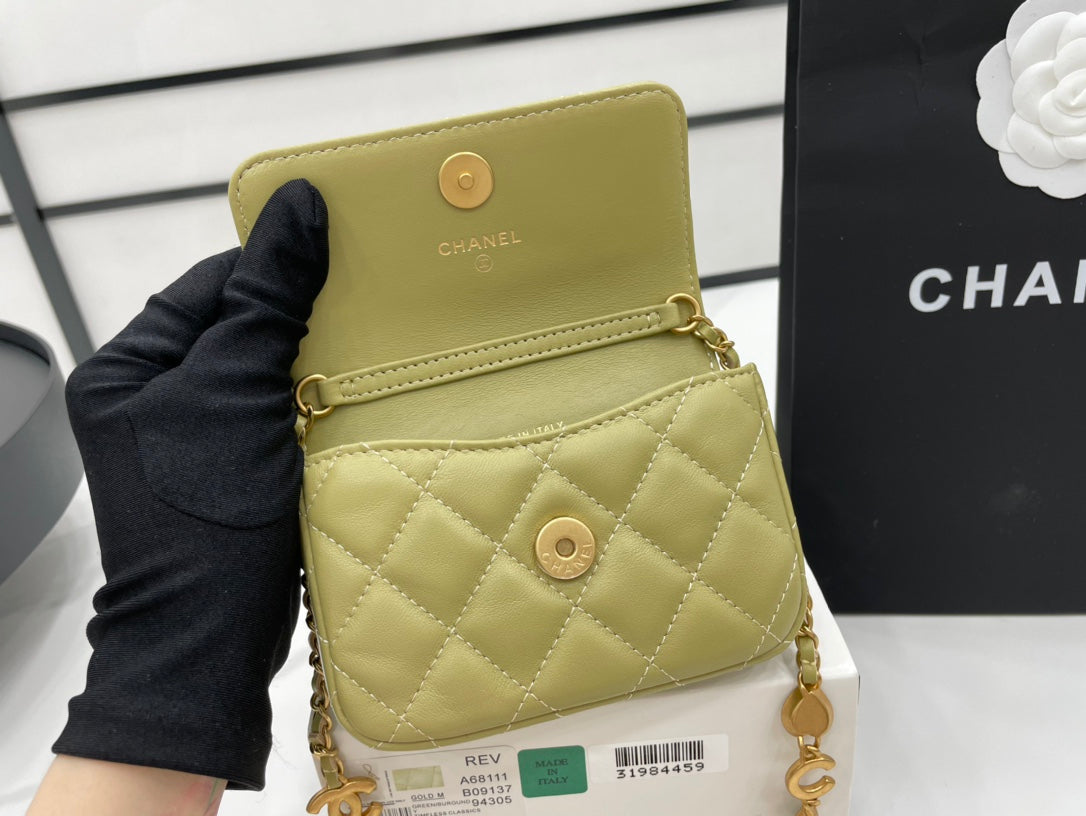 ChanelMini Flap Bag Green For Women, Women’s Bags 7.5in/19cm