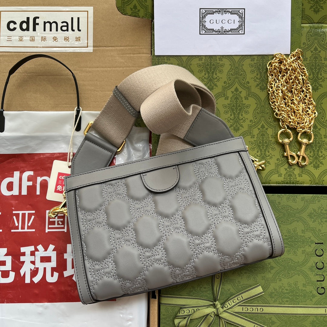 gg Matelassé Small Bag Grey For Women, Women’s Bags 10.2in/26cm gg 702200 UM8HG 1563