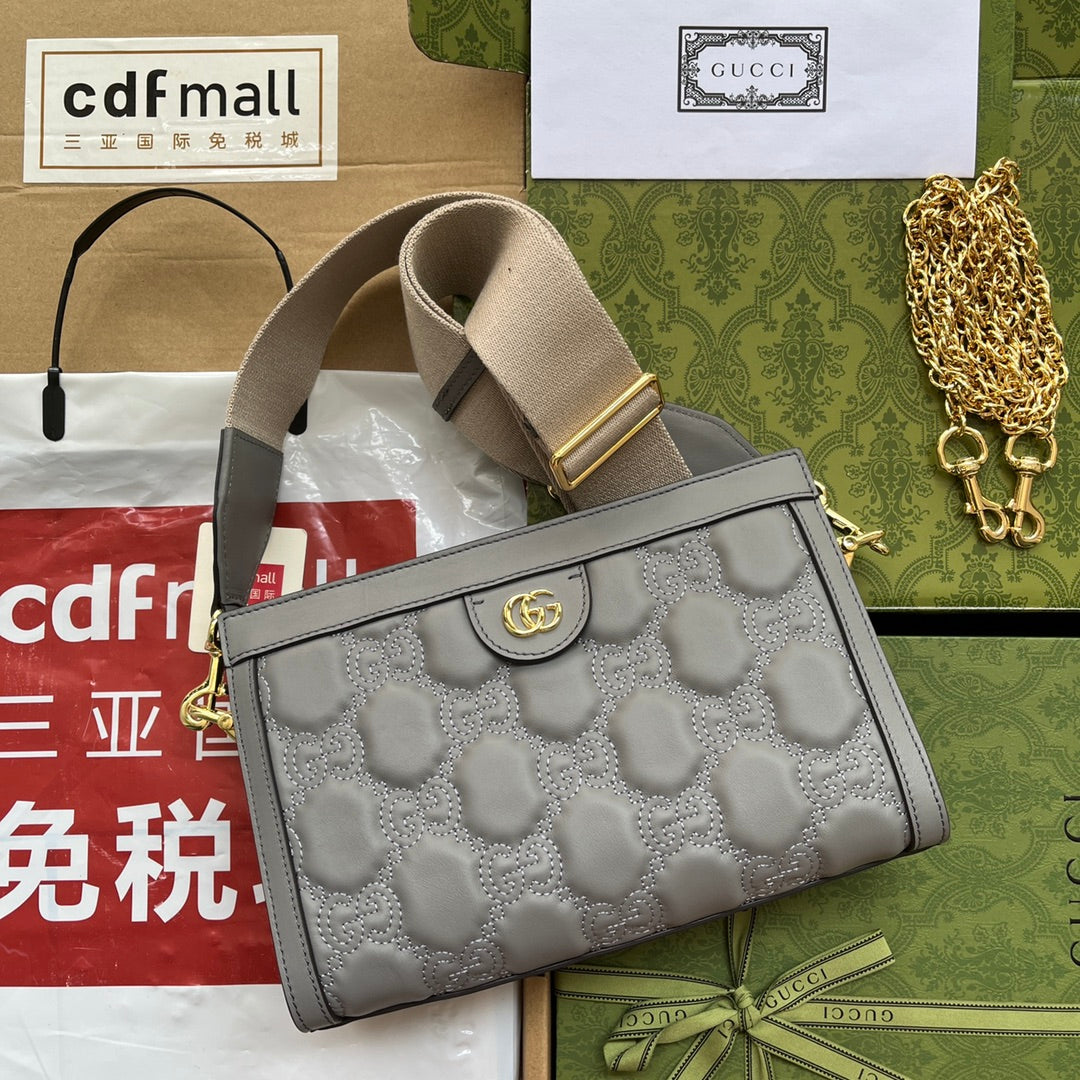 gg Matelassé Small Bag Grey For Women, Women’s Bags 10.2in/26cm gg 702200 UM8HG 1563