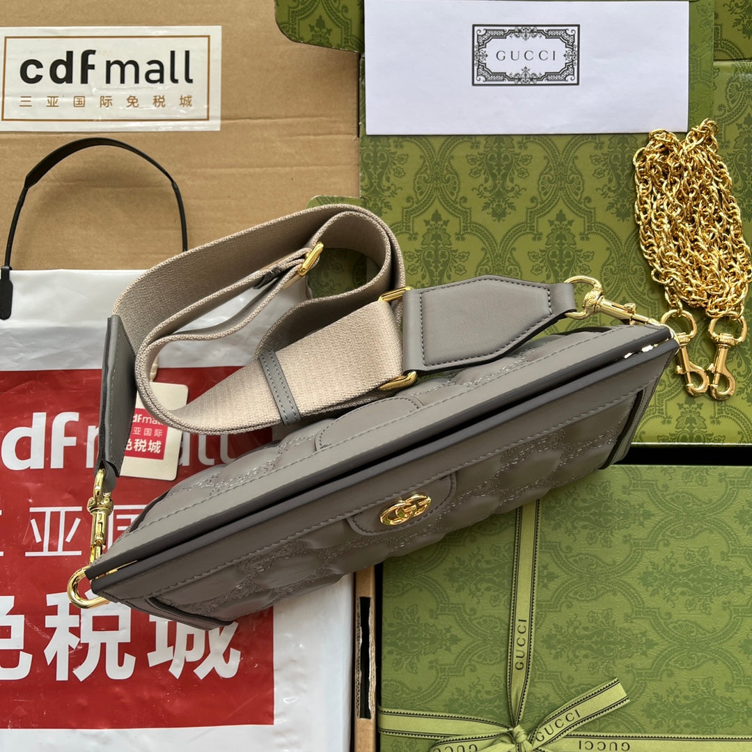 gg Matelassé Small Bag Grey For Women, Women’s Bags 10.2in/26cm gg 702200 UM8HG 1563