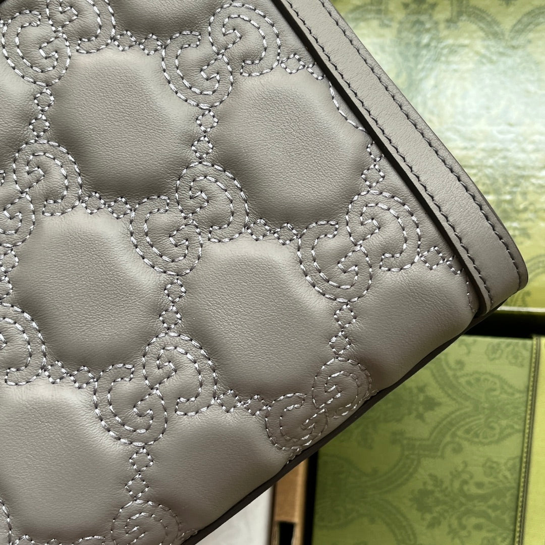 gg Matelassé Small Bag Grey For Women, Women’s Bags 10.2in/26cm gg 702200 UM8HG 1563