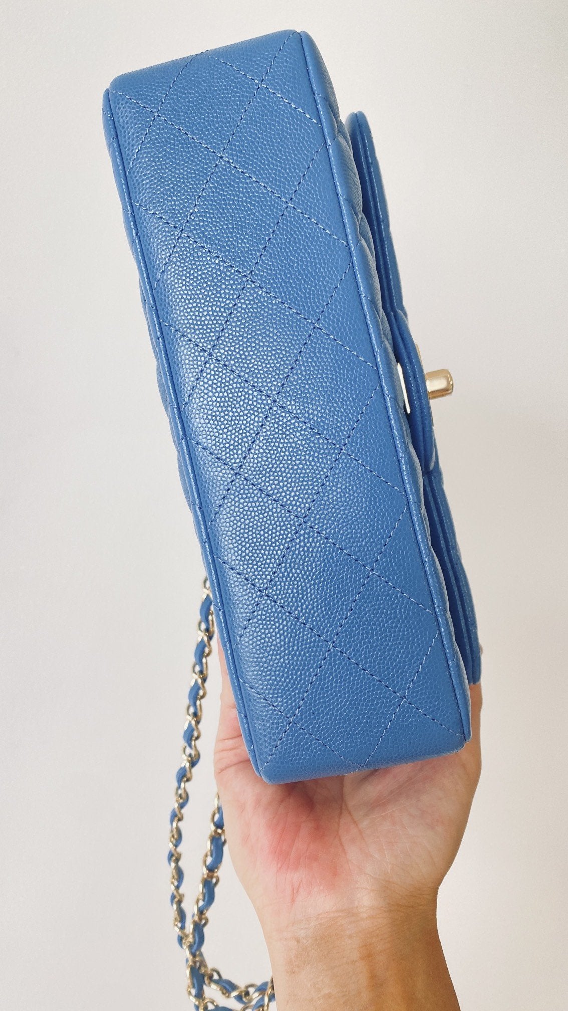 ChanelSmall Classic Handbag Blue For Women, Women’s Bags 9.1in/23cm