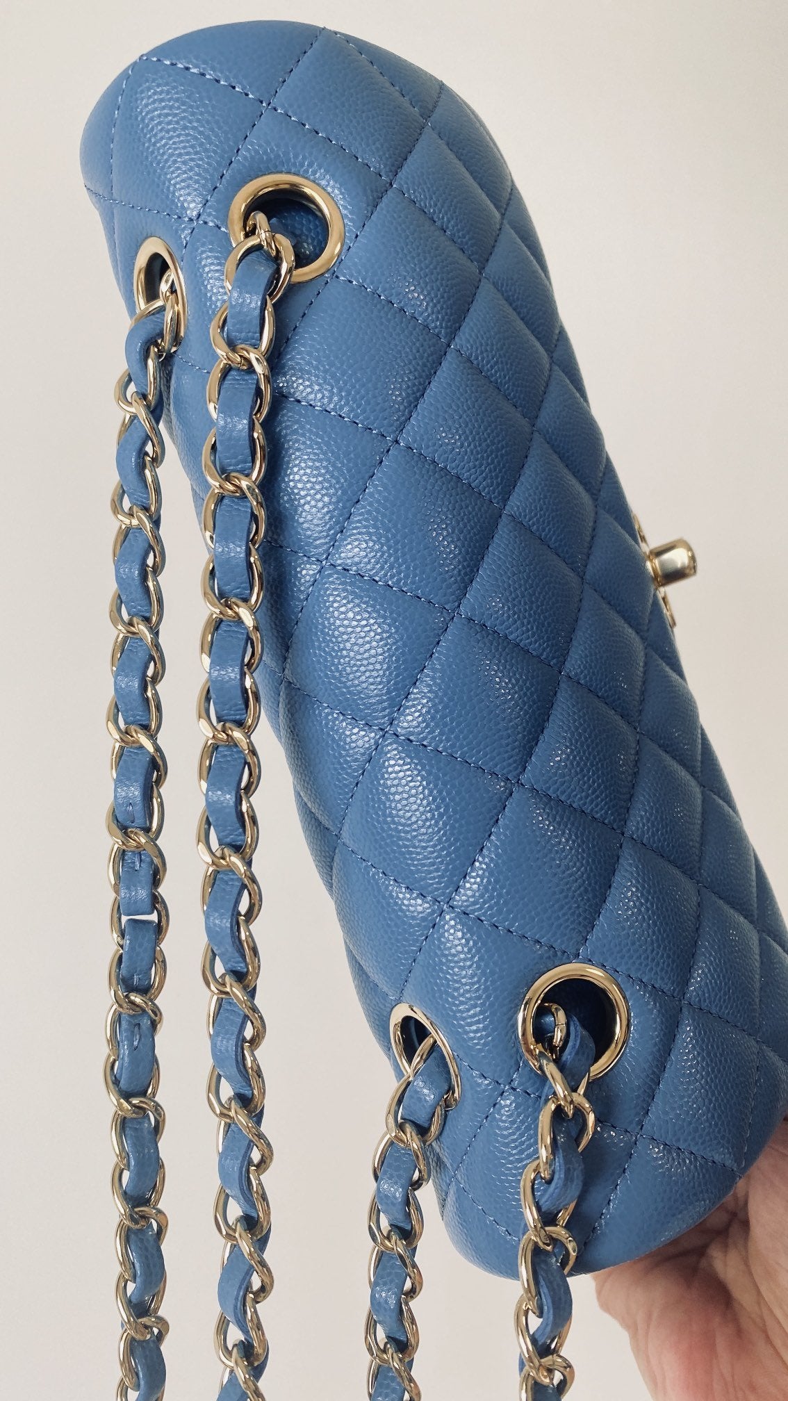 ChanelSmall Classic Handbag Blue For Women, Women’s Bags 9.1in/23cm