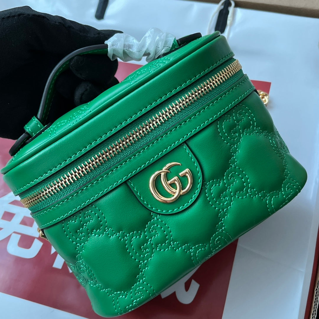 gg Quilted gg Mini Handbag Green For Women, Women’s Bags 6.3in/16cm gg 723770 UM8IG 3219