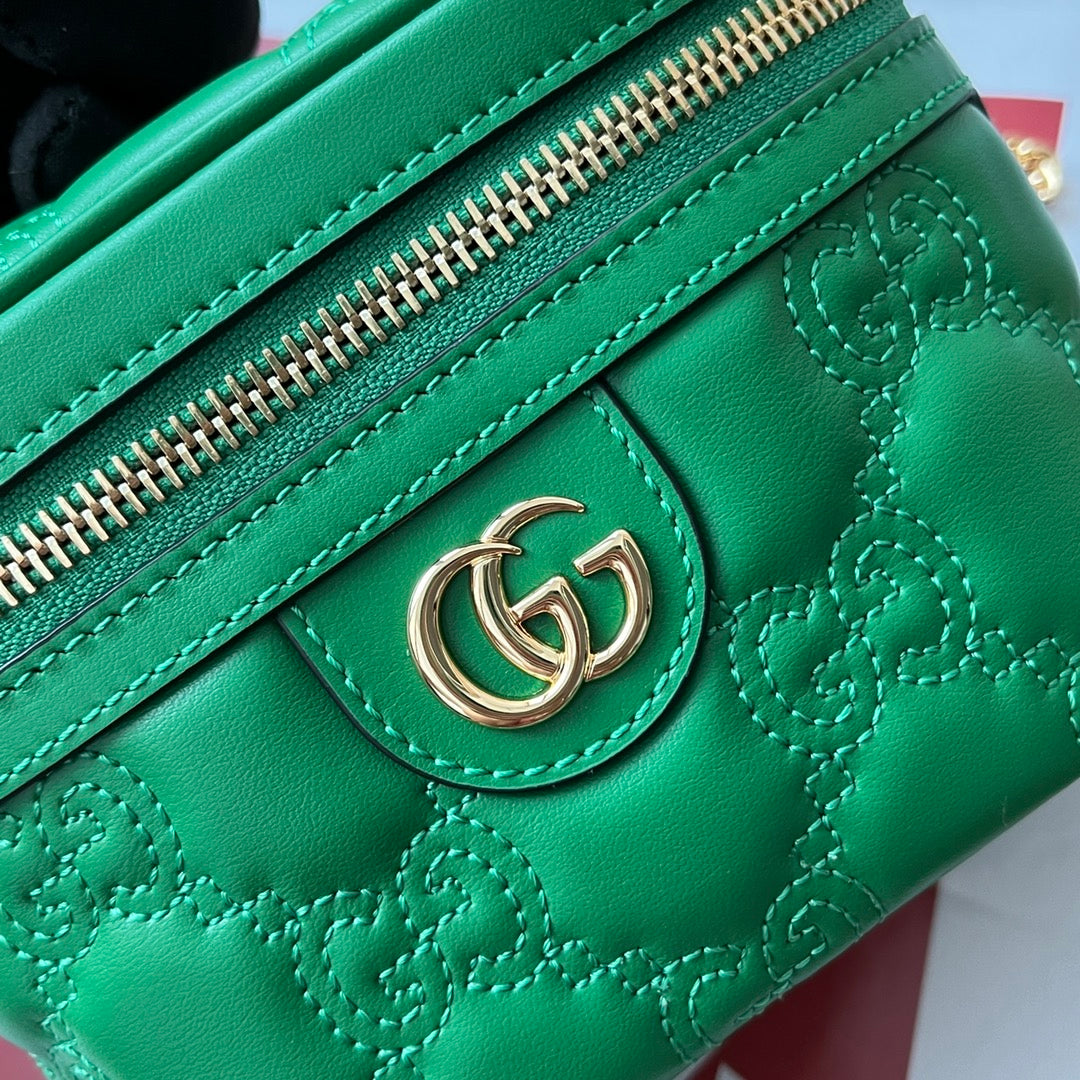 gg Quilted gg Mini Handbag Green For Women, Women’s Bags 6.3in/16cm gg 723770 UM8IG 3219