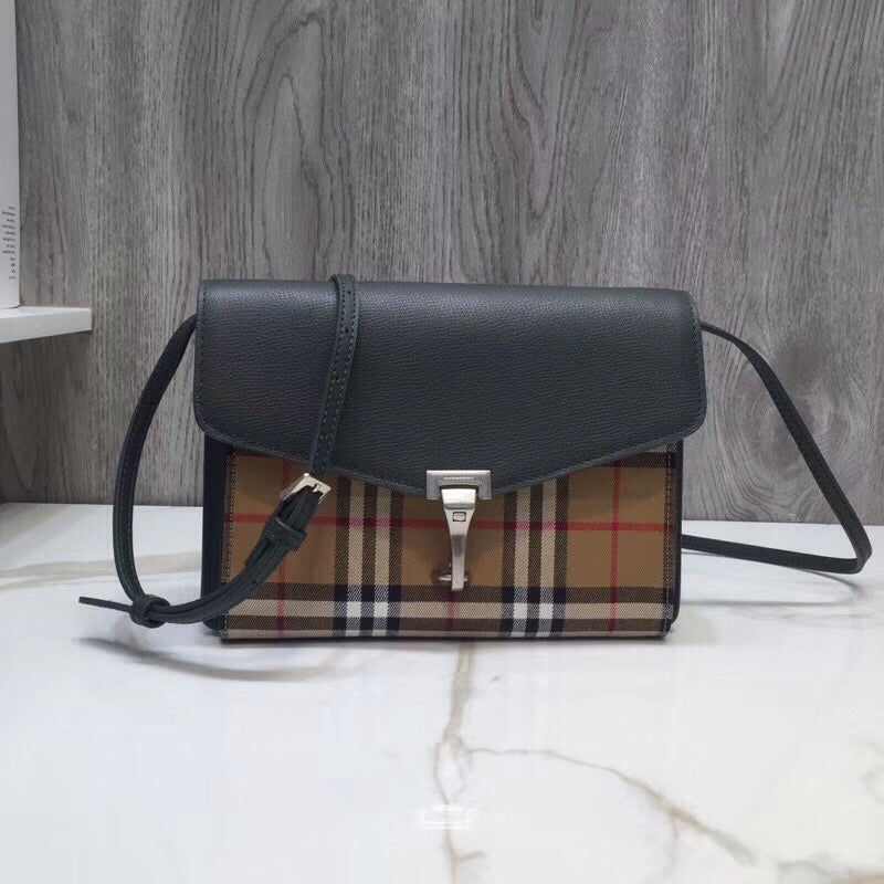 BB Small Vintage Check And Crossbody Bag Grey For Women, Women’s Bags 9in/24cm