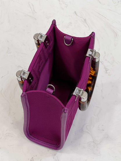 FI Mini Sunshine Shopper Purple For Women, Women&#8217;s Handbags, Shoulder And CrossBody Bags 7.1in/18cm FF 8BS051