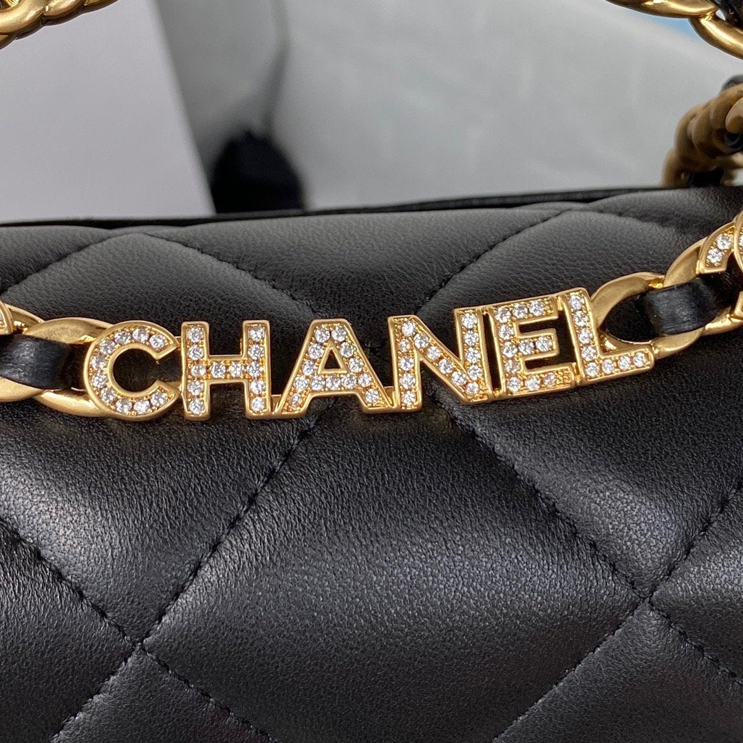 ChanelSmall Flap Bag Gold Hardware Black For Women, Women’s Handbags, Shoulder Bags 7.9in/20cm AS3450