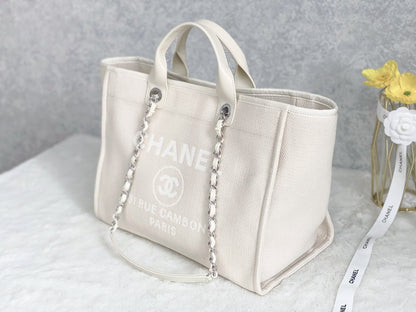 ChanelSmall Shopping Bag Silver Hardware Cream For Women, Women’s Handbags, Shoulder Bags 15.2in/39cm AS3257