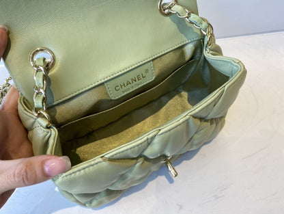 ChanelSmall Flap Bag Gold Hardware Green For Women, Women’s Handbags, Shoulder Bags 7.5in/19cm AS2232