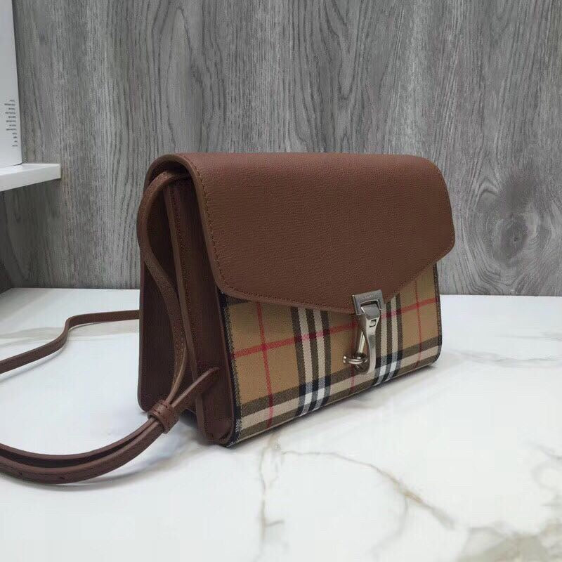 BB Small Vintage Check And Crossbody Bag Brown For Women, Women’s Bags 9in/24cm