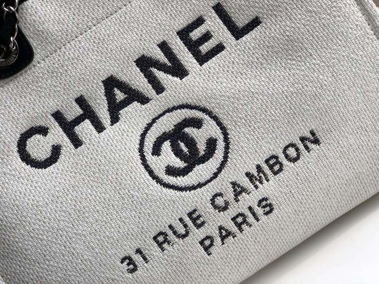 ChanelSmall Shopping Bag Silver Hardware White For Women, Women’s Handbags, Shoulder Bags 15.2in/39cm AS3257
