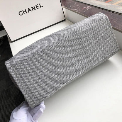 ChanelSmall Shopping Bag Silver Hardware Grey For Women, Women’s Handbags, Shoulder Bags 15.2in/39cm AS3257