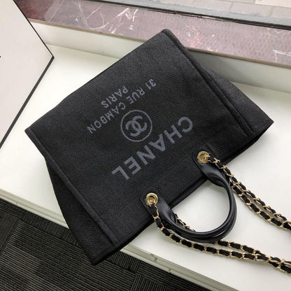 Chanel Deauville Tote 38cm Black/Grey For Women A66941