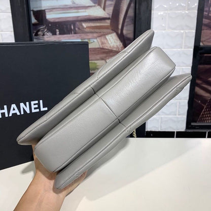 ChanelTrendy ChanelMaxi Top Handle Bag Grey For Women 9.8in/25cm