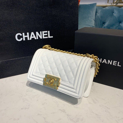 CHL SMALL BOY HANDBAG WHITE