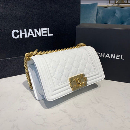 CHL SMALL BOY HANDBAG WHITE
