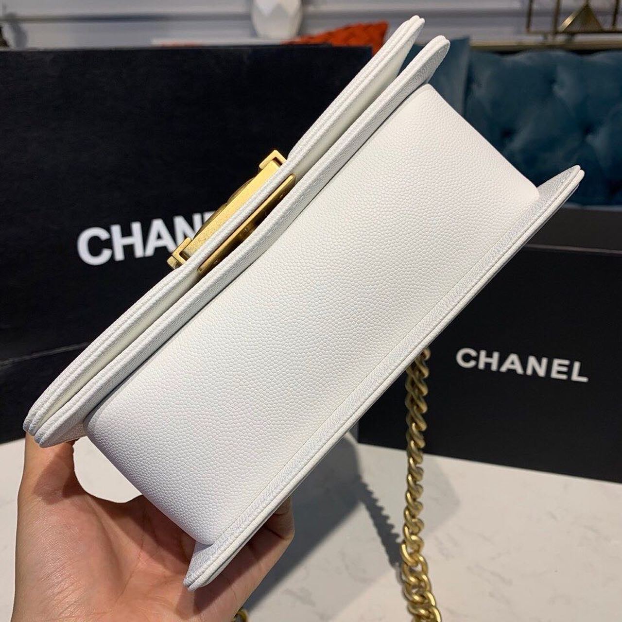 ChanelSmall Boy Handbag White For Women, Women’s Bags, Shoulder And Crossbody Bags 7.8in/20cm A67085