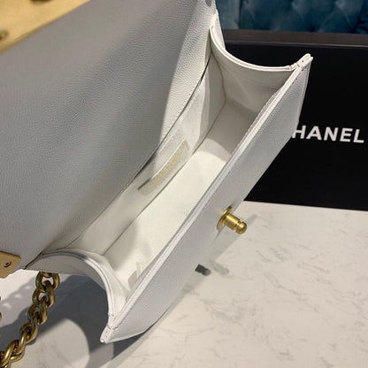 ChanelSmall Boy Handbag White For Women, Women’s Bags, Shoulder And Crossbody Bags 7.8in/20cm A67085