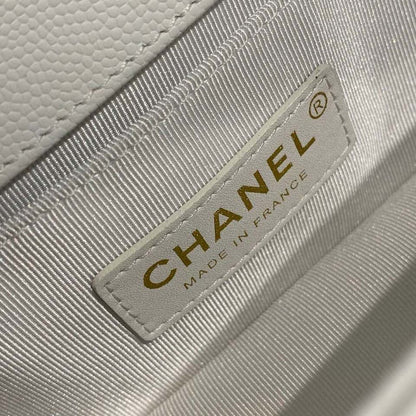 ChanelSmall Boy Handbag White For Women, Women’s Bags, Shoulder And Crossbody Bags 7.8in/20cm A67085