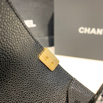 CHL Boy Handbag Gold Toned Hardware Black For Women, Women&#8217;s Bags, Shoulder And Crossbody Bags 9.8in/25cm A67086