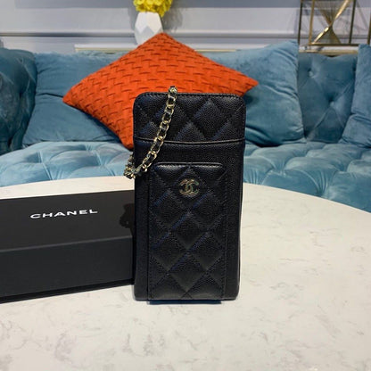 CHL Classic Cluth With Chain Black For Women, Women’s Wallet 7in/18cm AP0990