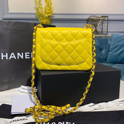 ChanelMini Flap Bag Yellow For Women, Women&#8217;s Bags, Shoulder And Crossbody Bags 6.7in/17cm A35200