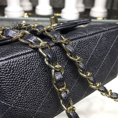 ChanelMini Flap Bag Caviar Black For Women, Women&#8217;s Bags, Shoulder And Crossbody Bags 6.7in/17cm A35200